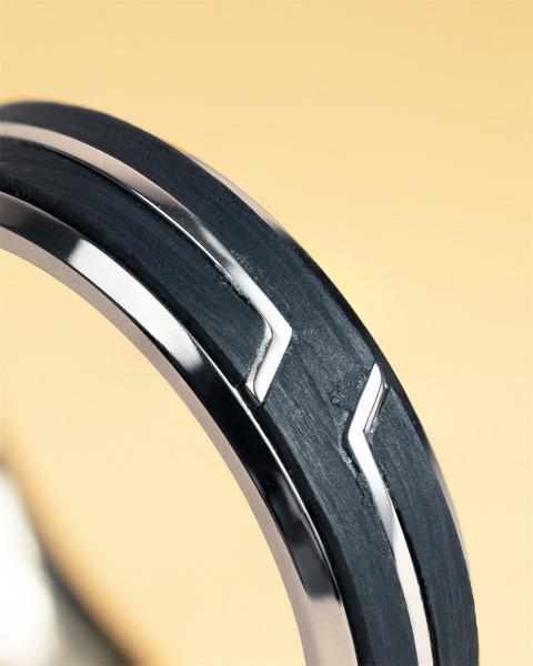 Titanring mit geschmiedetem Carbon-Finish - Rex Silver